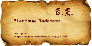 Bierbaum Radamesz névjegykártya